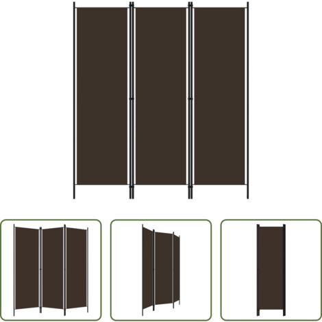 Divisorio -  Paravento 3 Pannelli Marrone 150x180 cm