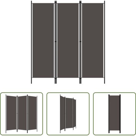 Divisorio -  Paravento a 3 Pannelli Antracite 150x180 cm