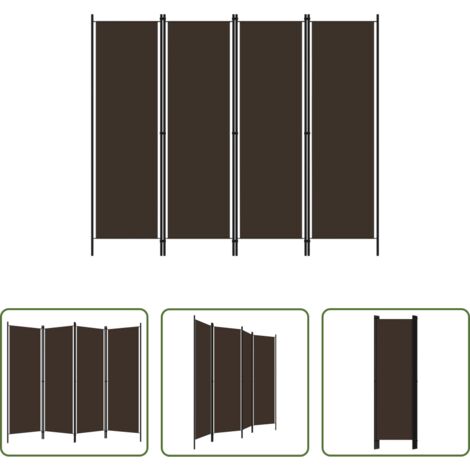 Divisorio -  Paravento a 4 Pannelli Marrone 200x180 cm