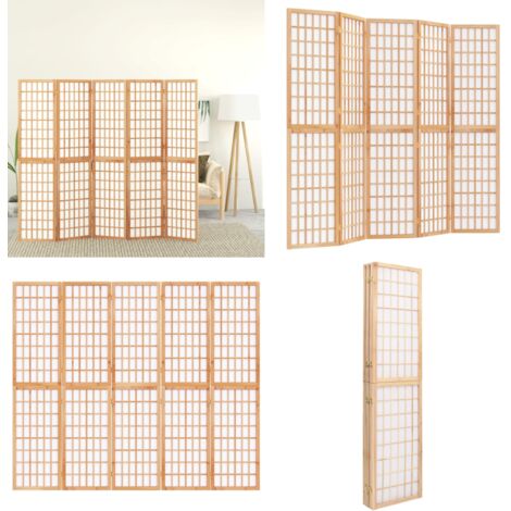 Divisorio Pieghevole 5 Pannelli Stile Giapponese 200x170 cm - Divisore per interni - Divisore pieghevole