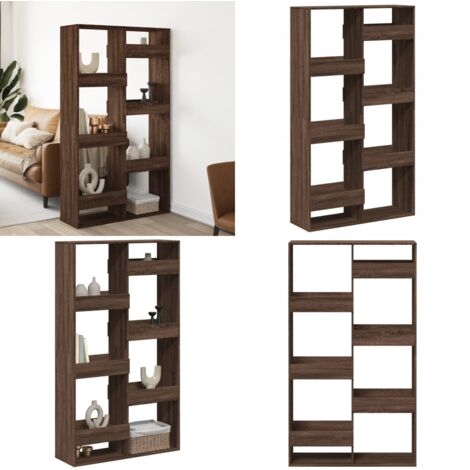 Divisorio Rovere Marrone 100x33x175 cm in Truciolato - Libreria in truciolato - Divisore in legno