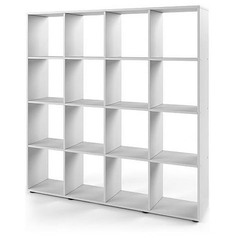 Divisorio Stand Scaffale Libreria in legno per ufficio cartelle Bianco 16 scomparti