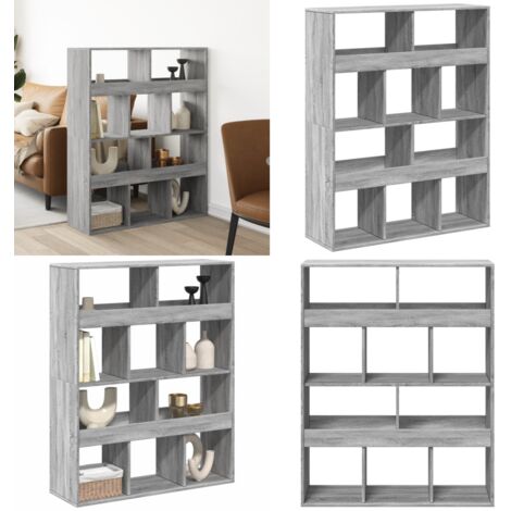 Divisorio Stanza Grigio Sonoma 100x33x125,5 cm in Truciolato - Divisore per ambienti - Libreria divisoria