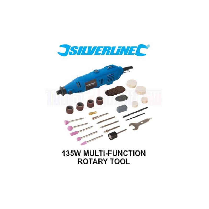 Silverline - Multi Function Rotary Tool with 43 Piece Accessory Kit 135W - 249765