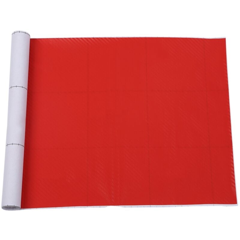 Image of DIY 30X127 3D Kohlefaser Aufkleber Vinyl Film Wrap Roll Adhesive Auto Blatt Rot