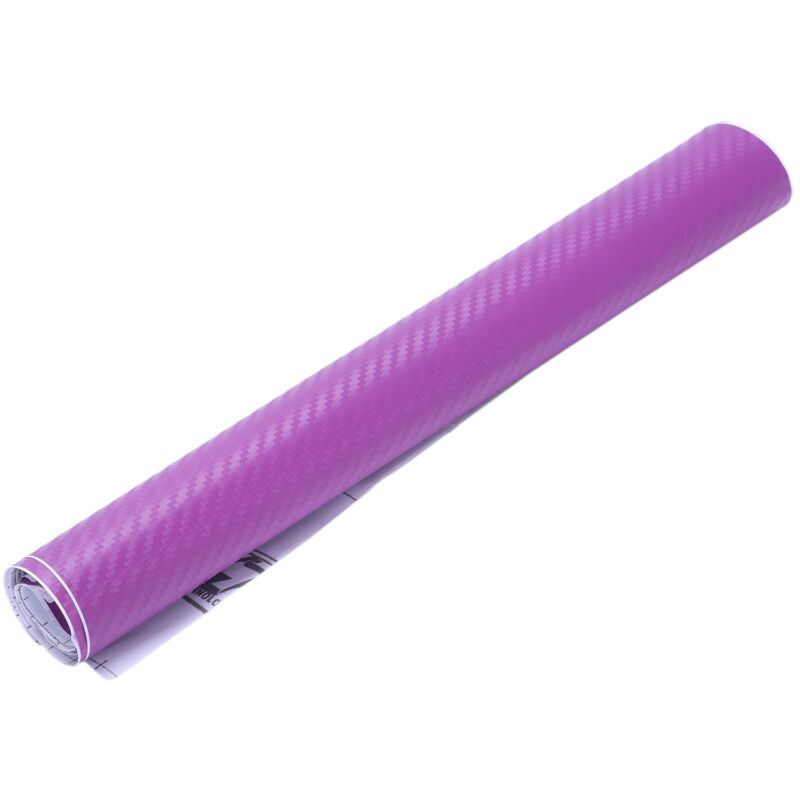 Image of Tlily - diy 30X127 3D Kohlefaser Aufkleber Vinyl Film Wrap Roll Adhesive Auto Blatt Lila