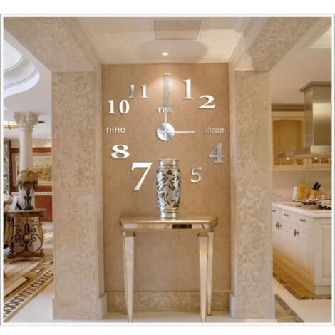 DIY 3D Horloge Murale Design Géante - Avec Chiffres Horloge murale 3D - Moderne - Décoratif -WER
