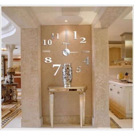 DIY 3D Horloge Murale Design Géante - Avec Chiffres Horloge murale 3D - Moderne - Décoratif -WER