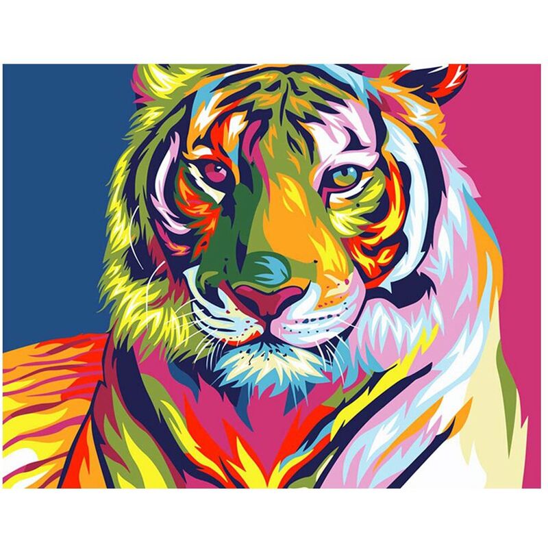 

Happyshopping - DIY 5D pintura de diamante 7198 tigre colorido 25X30 taladro completo de diamantes de imitacion de cristal bordado pinturas artesania