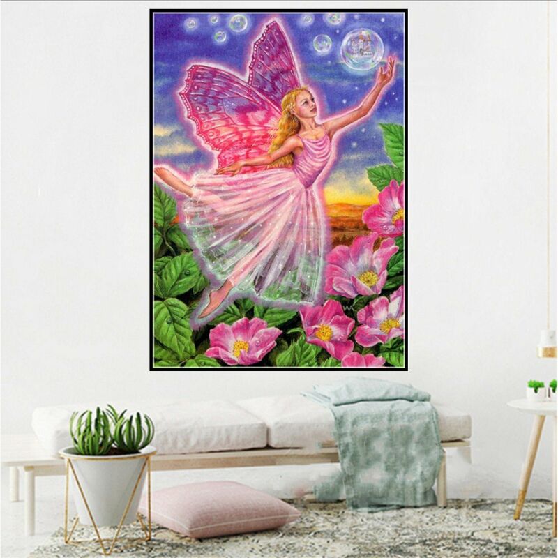 

Happyshopping - DIY 5D diamante pintura W033 angel 40X30 taladro completo cristal diamantes de imitacion bordado pinturas artesania para decoracion