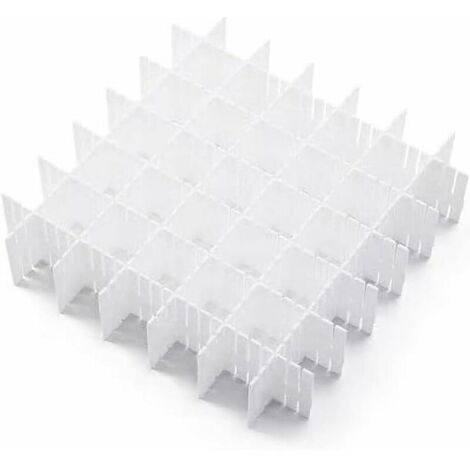 DIY Adjustable Drawer Organizer with Plastic Storage System Set of 12 (32.4 x 7 cm) White