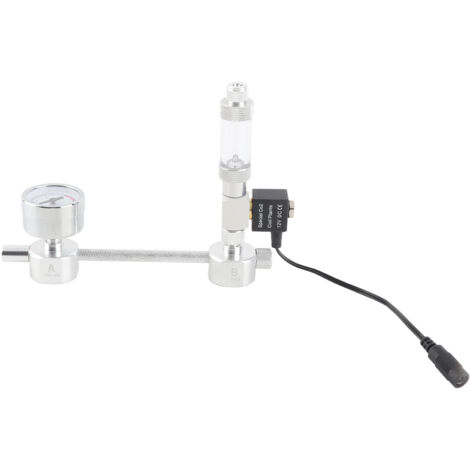 DIY-Aquarium-CO2-Generator-Set aus silberner Aluminiumlegierung mit Manometer und Sicherheitsventil