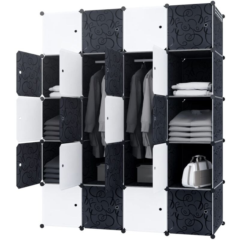 Naizy - diy Armoire de Rangement avec 20 Compartiments en Forme de Cube Étagère de Rangement Vêtements de Placard Rangement