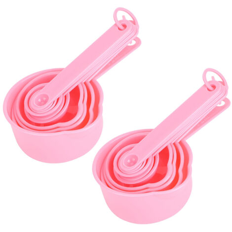DIY-Backmesslöffel- und Messbecher-Set mit Skala – Rosa Küchenaccessoires