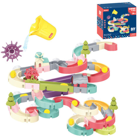 DIY bath toys - 86 pieces assembled bath toys for children, track water toys