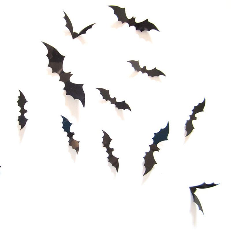 

DIY de Halloween pegatinas de pared 3D Bat Adhesivos de pared Decoracion de pared desmontables palos asustadizos pegatinas Spooky para la fiesta