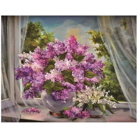 DIY Diamant-Strass-Blumenfee-Gemälde Wohnzimmerdeko Bastelprojekt 8625 Vase