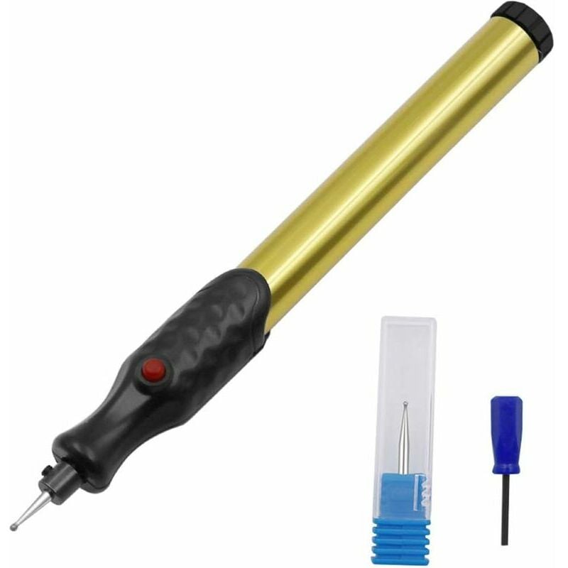 Diy Electric Engraving Engraver Pen Carve Tool for Jewelry Glass Metal Pen Electric Engraving + Small Wrench + 2Pcs Head Pen