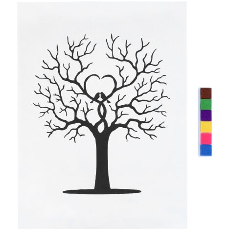 DIY-Fingerabdruckbaum – Leinwand mit Gästesignaturen und Daumenabdrücken