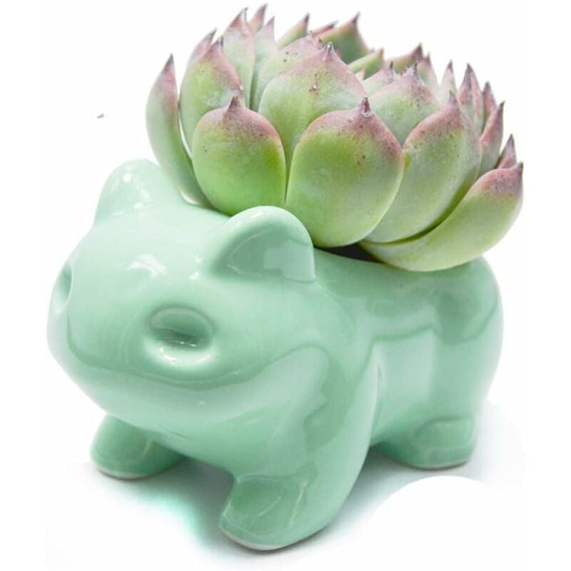 Fei Yu - diy Flowerpot Mignon Céramique Art Pots Accueil Décoratif en Céramique Art Vase Vert