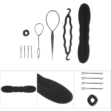 DIY-Haarstyling-Set – Haarknoten- und Zopfaccessoires – 9-teilig für Damen