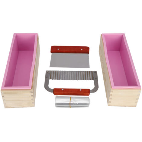 DIY Hand Made Silicone Soap Mold Cutting Blade Tools for Cake Bread Chocolate Making(Pink )