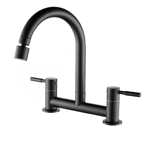DIY Installation Stainless Steel Kitchen Sink Tap with 360° Swivel Spout Hot & Cold Water Mixer for Home