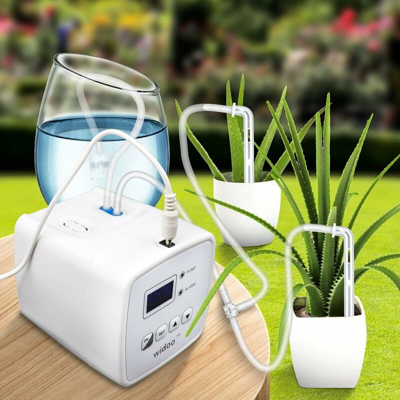 Diy Kit Goutte-à-Goutte pour Plante D'IntéRieur,SystèMe D'Irrigation Automatique avec Double Pompe