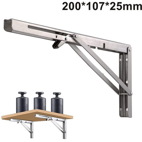 DIY klappbare Edelstahl-Regalhalterungen, Wandregalträger, Tisch-Werkbank, platzsparend, 2 Stück