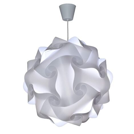 MEMKEY DIY Luminaire à Suspension - Lustre Chambre Prêt à Être Branché Abat-Jour à Suspendre au Plafond Pour Décoration Salon, Chambre Enfants, Ado, Adultes - Ø30 cm - Blanc