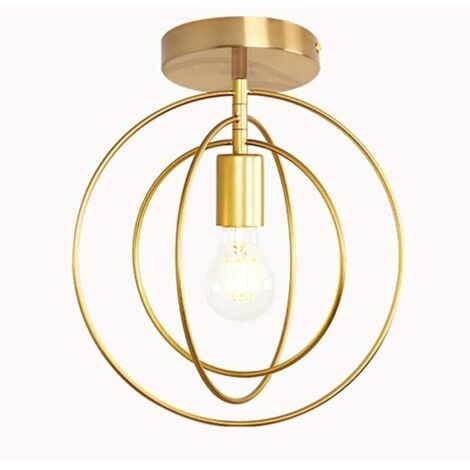 DIY Lustre Fer Doré Boules 360°Régble Lampe Suspension Luminaire - Diamètre 32cm (Ampoule Non incluse)