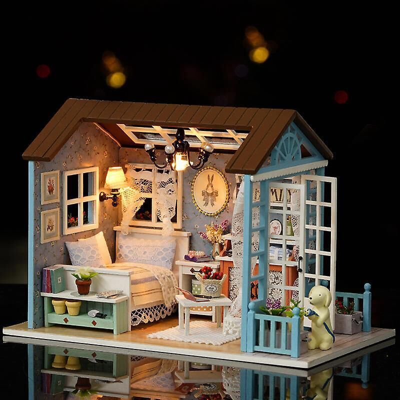 DIY Miniature Dollhouse Kit, 1:24 Scale Wooden Mini Dollhouse Accessories with Furniture for Kids, Teens and Adults (Forest Times)