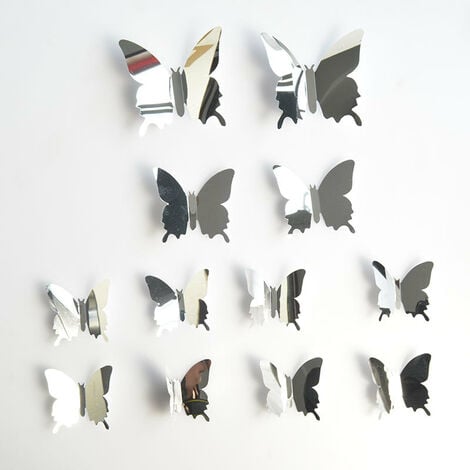 Swirlcolor stickers muraux miroir papillon decoration 3d miroir