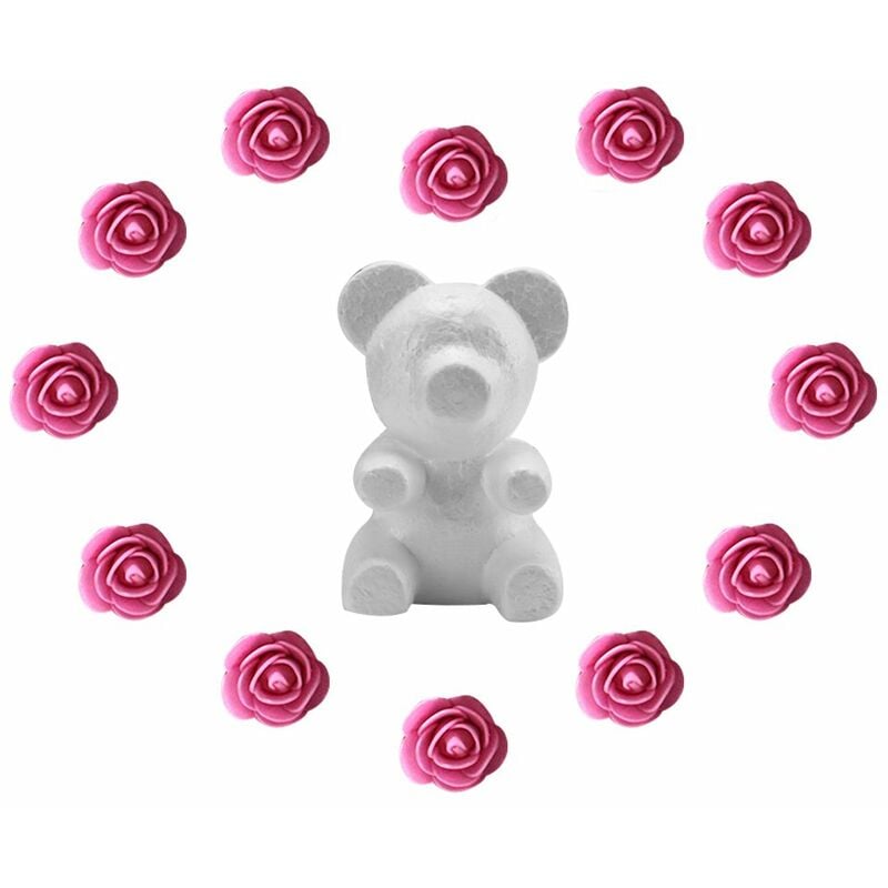 

DIY San Valentin Caja de regalo romantica PE Rose Bear Decoraciones artificiales Cute Cartoon Girlfriend Kid Present,Rosado