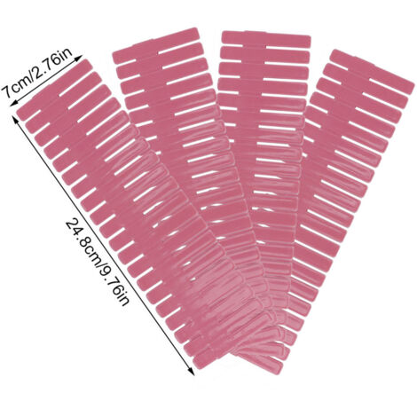 DIY-Schubladeneinteiler-Aufbewahrungsorganizer – Rosa PP-Kunststoff (24,8 x 7 cm, 4 Stück) Kurze Ausführung