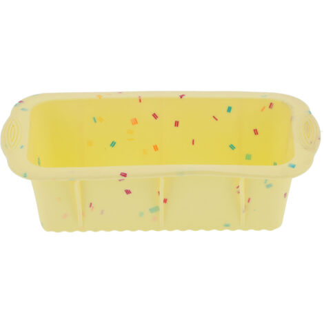 DIY Silicone Cake Mold Baking Tool Rectangular Bread Mold Baking Pan Kitchen ToolsYellow with Color Grain