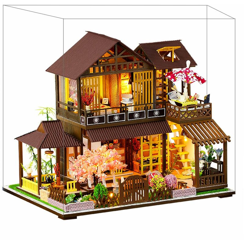 

DIY Toy Doll House Forest Pavilion Kit de casa de munecas en miniatura con muebles con luz y musica Juguetes de regalo de cumpleanos para