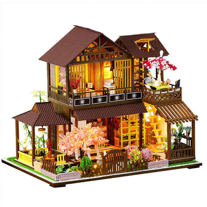 

DIY Toy Doll House Forest Pavilion Kit de casa de munecas en miniatura con muebles con luz y musica Juguetes de regalo de cumpleanos para