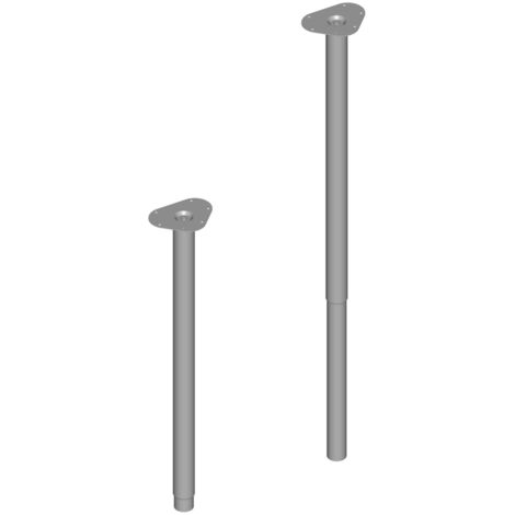 DIY, Unterbau-Möbelfuß 11133, Durchmesser 59x800-1200mm silber 4 Stk