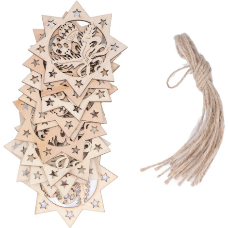 DIY-Weihnachtsbaumschmuck zum Aufhängen aus Holz, hohle Baum-Wanddekoration für den Innenbereich JM00207