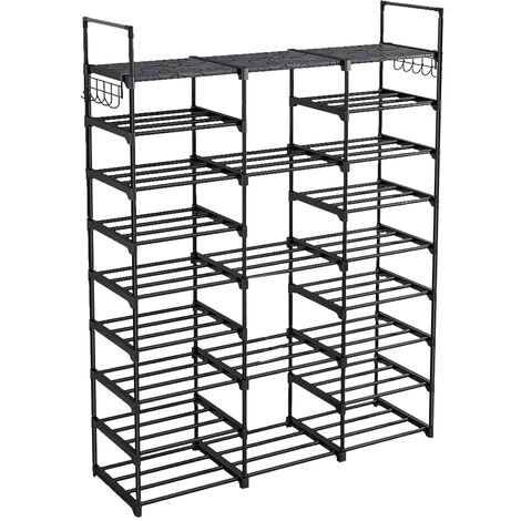 DIY Zapatero Estantería Zapatero de 9 Niveles Shoes Rack Organizador Organizador de Zapatos Negro