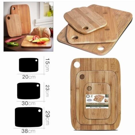 DK HOME SET 3 TABLAS DE CORTAR BAMBU 20x15/30x23/38x29 cm
