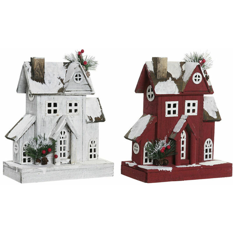 

Adorno Navideño Casa Madera (2 pcs) (26 x 14 x 32 cm) - Dkd Home Decor
