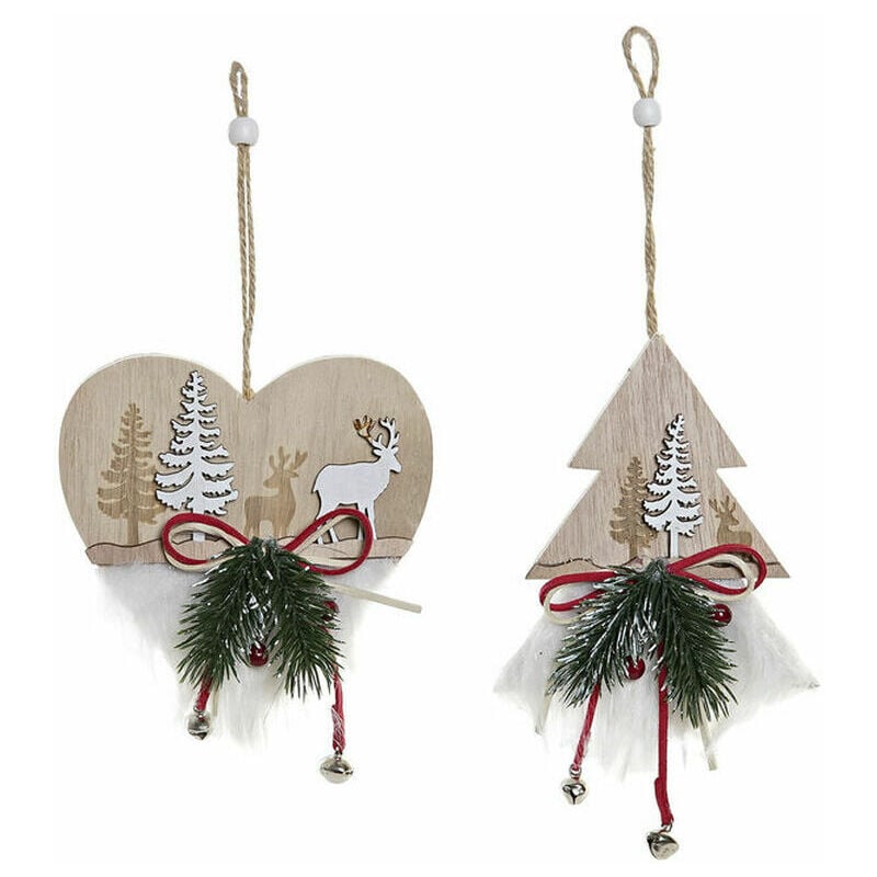 

Adorno Navideño Dkd Home Decor Corazón Poliéster Madera Mdf (2 Pcs) (12 X 4