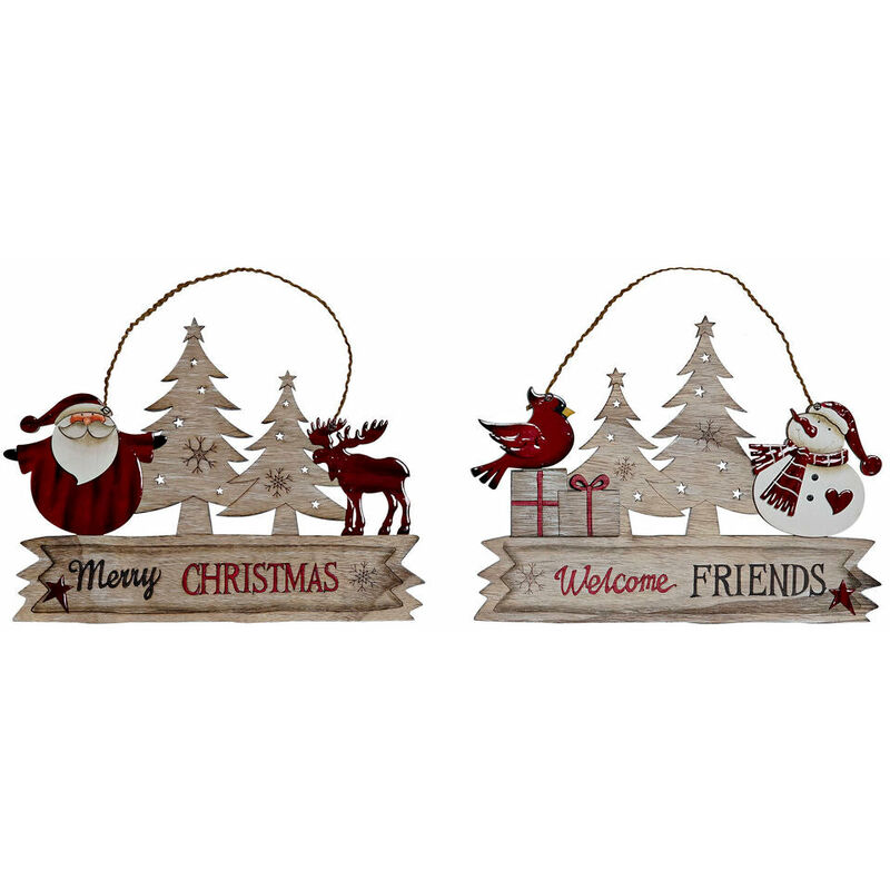 

Adorno Navideño DKD Home Decor Madera Cristal (2 pcs) (29.5 x 1.3 x 26 cm)