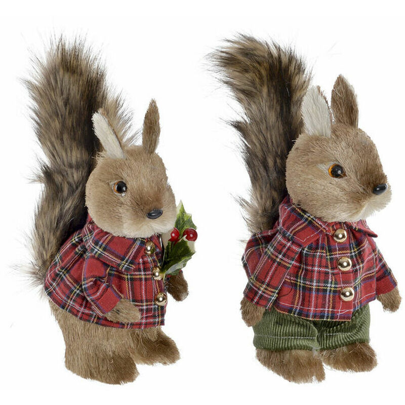 

Adorno Navideño DKD Home Decor Poliéster Ardilla (2 pcs) (12 x 15 x 25 cm)