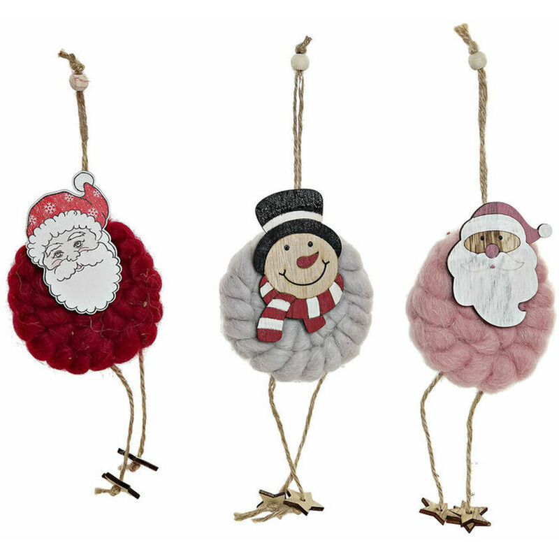 

Adorno Navideño Dkd Home Decor Poliéster Madera Papá Noel (3 Pcs) (8 X 3 X 2