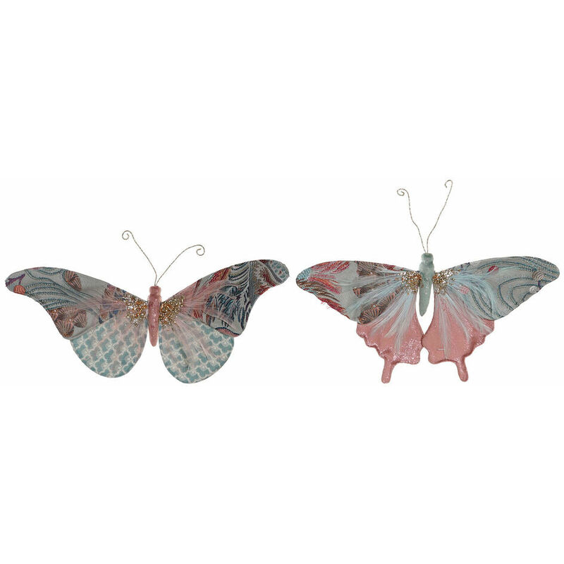 

Adorno Navideño DKD Home Decor Poliéster Mariposa (2 pcs) (31 x 3 x 21 cm)