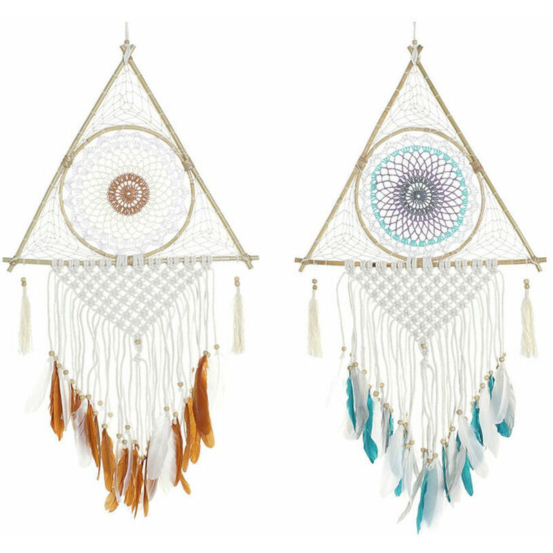 

Atrapasueños Algodón Ratán (2 pcs) (42 x 2 x 97 cm) - Dkd Home Decor