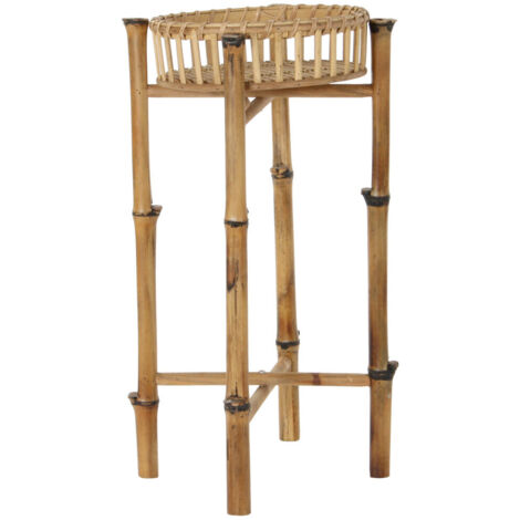 DKD Home Decor Bambou Naturel Cache-Pot Rond Bali 32x32x55.5 cm